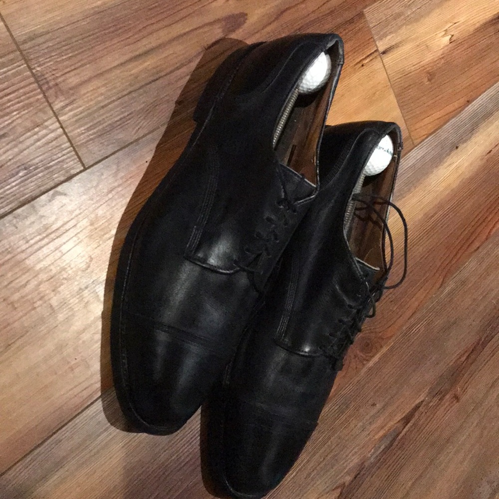 Allen Edmunds black cap toes